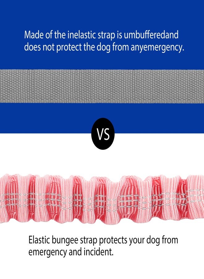 YAODHAOD Double Dog Leash for Two Dogs, 360° Swivel No Tangle with Soft Handle,Shock Absorbing Bungee Reflective Heavy 2 Dog Leashes, Walking & Training Leash Two Dogs Splitter (Pink) - Image 4